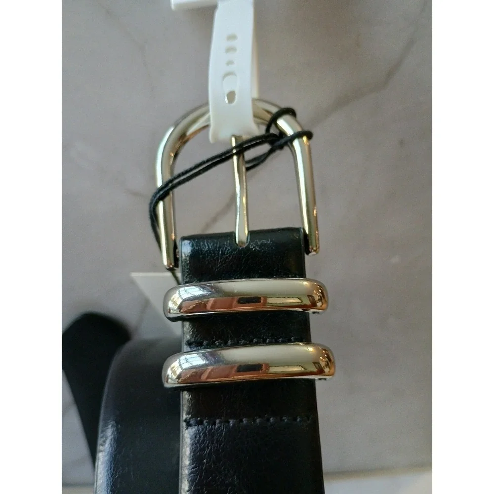 NWT Jason Wu Men's Black Leather Silver Buckle Belt Size‎ Large 1.5